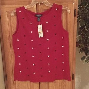 New Ladies red Americana tank top